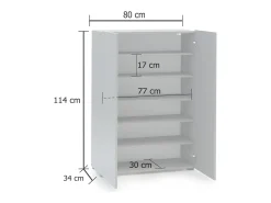 Dmora Sapateira Ddimolfett, Sapateira, Armário de entrada multiuso, Armário de calçado, Made in Italy, 80x34h115 cm, Cinza Cinzento