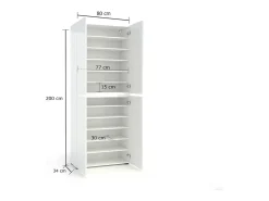 Sale Dmora Sapateira Ddjimsit, Sapateira, Armário de entrada multiuso, Armário para calçado, Made in Italy, 80x34h200 cm, brilhante Branco