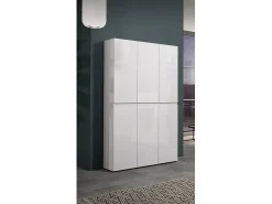 Móvel De Arrumação|Sapateira*Dmora Sapateira Ddomingue, Sapateira, Guarda-roupa da ingResso multiuso, Armário para calçado, Made in Italy, 122x34h200 cm, brilhante Branco