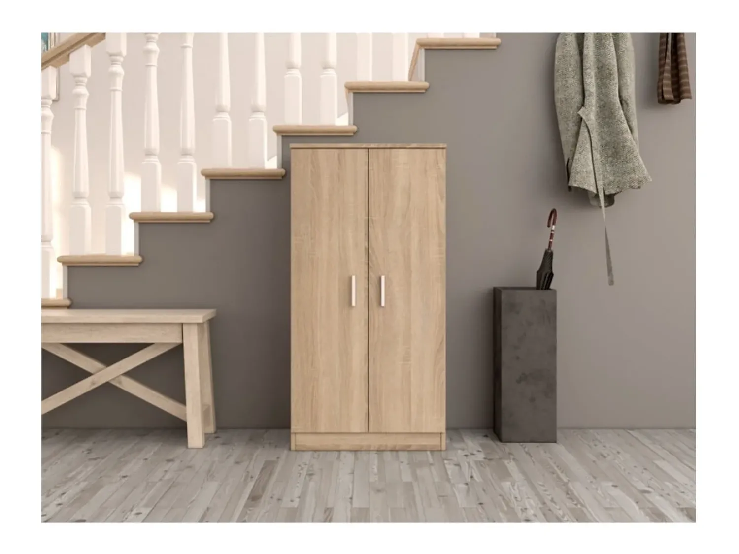Calicosy Sapateira de carvalho canadense 108x55x36 cm^ Móvel De Arrumação|Sapateira