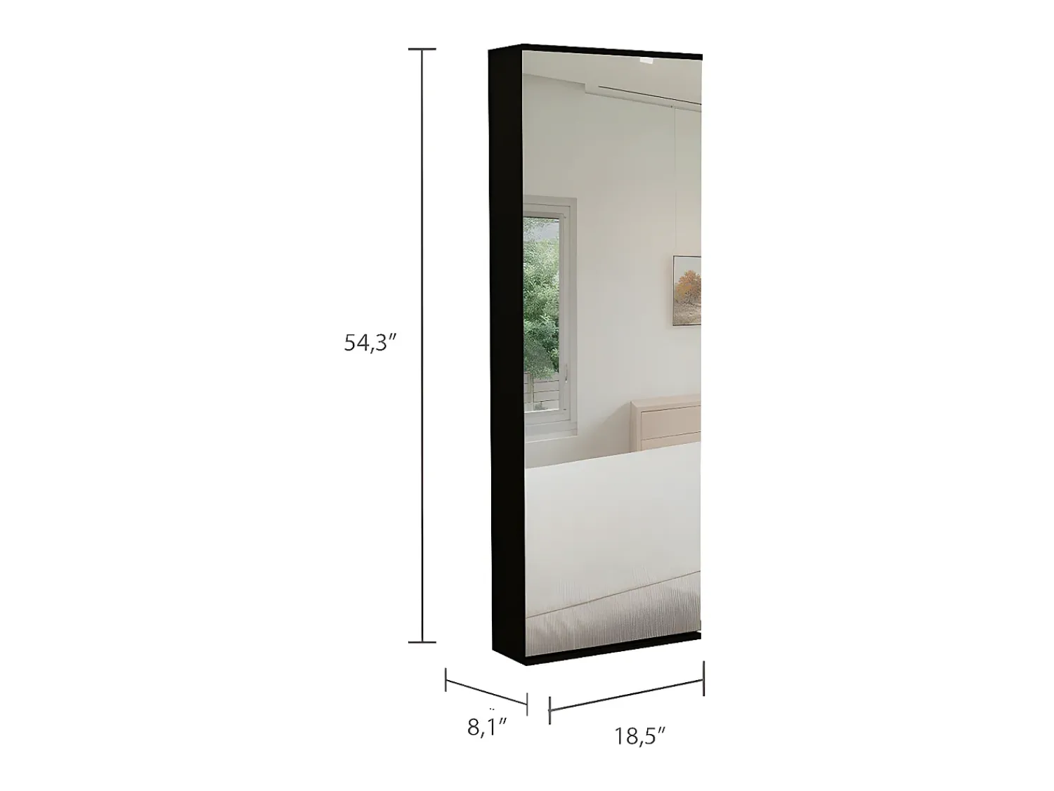 Móvel De Arrumação|Sapateira*TuHome Sapateira de parede Leto com espelho, estilo moderno e espaço, 137.92 cm X 46.99 cm X 20.57 cm , Preto
