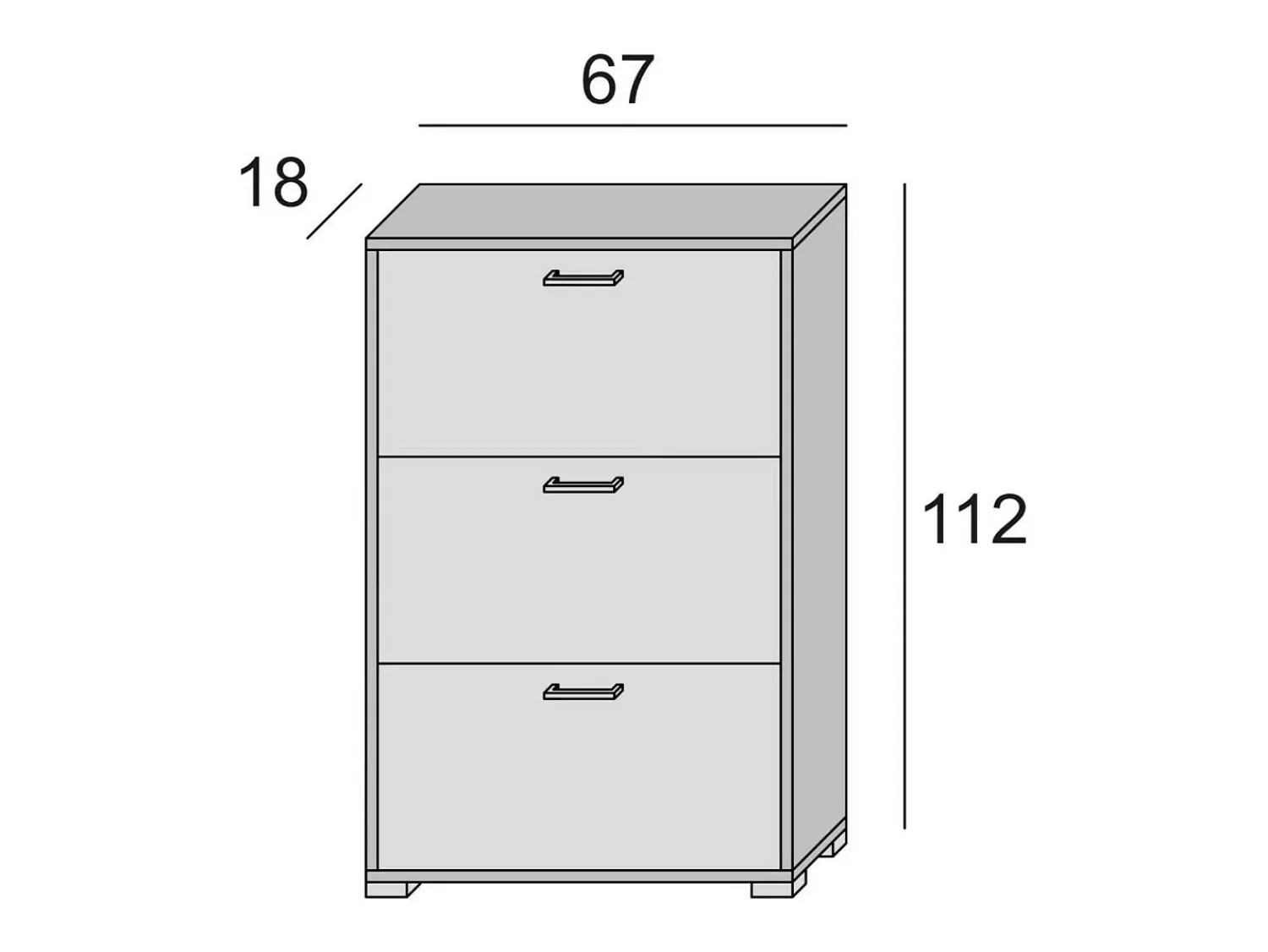 Móvel De Arrumação|Sapateira*Dmora Sapateira Dferrari, móvel de entrada multiuso com 3 portas sanfonadas, sapateira moderna, 100% Fabricado na Itália, 67x18h112 cm, Branco