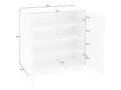 Dmora Sapateira Dfogl, Armário multiuso com 2 portas, Sapateira de entrada, 100% Fabricado na Itália, 80x38h86 cm, Branco brilhante^ Móvel De Arrumação|Sapateira