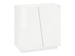 Dmora Sapateira Dfogl, Armário multiuso com 2 portas, Sapateira de entrada, 100% Fabricado na Itália, 80x38h86 cm, Branco brilhante^ Móvel De Arrumação|Sapateira