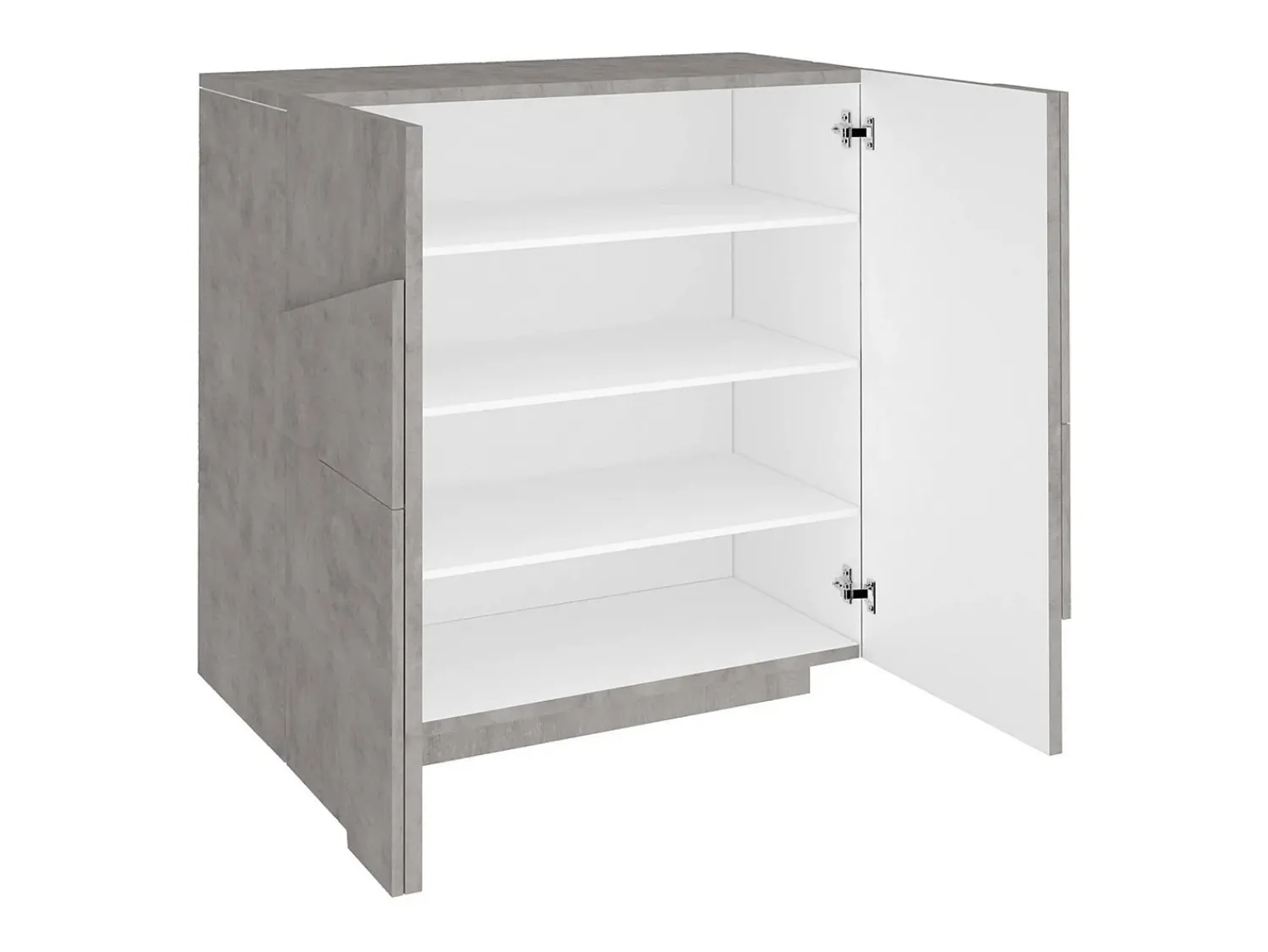 Móvel De Arrumação|Sapateira*Dmora Sapateira Dfogl, Armário multiuso com 2 portas, Sapateira de entrada, 100% Fabricado na Itália, 81x38h86 cm, Cimento com detalhe Cinzento claro