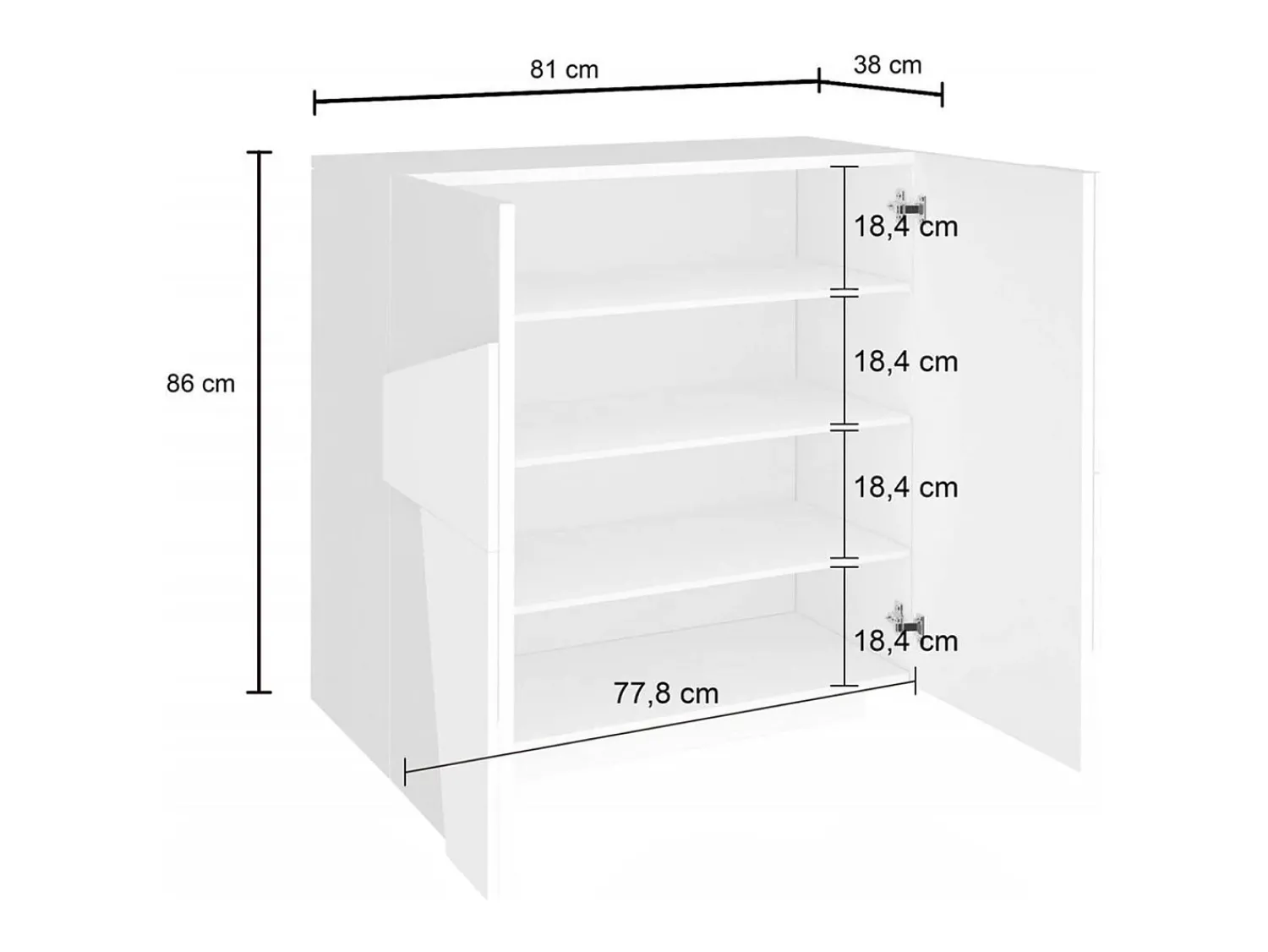 Móvel De Arrumação|Sapateira|Dmora Sapateira Dfogl, Armário multiuso com 2 portas, Sapateira de entrada, 100% Fabricado na Itália, 81x38h86 cm, Ardósia com detalhe Cinzento