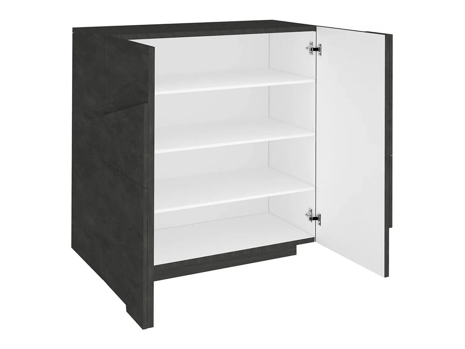 Móvel De Arrumação|Sapateira|Dmora Sapateira Dfogl, Armário multiuso com 2 portas, Sapateira de entrada, 100% Fabricado na Itália, 81x38h86 cm, Ardósia com detalhe Cinzento