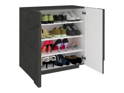 Móvel De Arrumação|Sapateira|Dmora Sapateira Dfogl, Armário multiuso com 2 portas, Sapateira de entrada, 100% Fabricado na Itália, 81x38h86 cm, Ardósia com detalhe Cinzento
