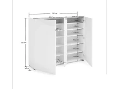 Online Dmora Sapateira Dgalderis, Armário de sapato, Armário de entrada multiuso, Armário de calçado, Made in Italy, 145x35h115 cm, brilhante e carvalho Branco