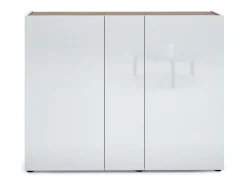 Online Dmora Sapateira Dgalderis, Armário de sapato, Armário de entrada multiuso, Armário de calçado, Made in Italy, 145x35h115 cm, brilhante e carvalho Branco