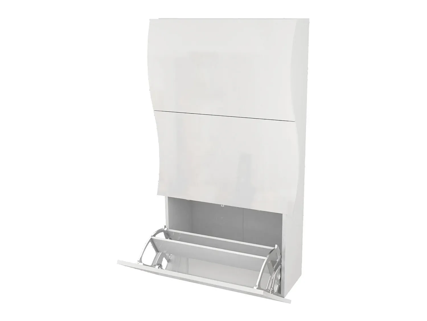 Dmora Sapateira Dgan, Armário multiuso com 3 portas, Sapateira de entrada, 100% Fabricado na Itália, 71x27h122 cm, brilhante^ Móvel De Arrumação|Sapateira
