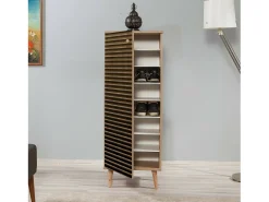 Móvel De Arrumação|Sapateira*Dmora Sapateira DGrandin, Armário de sapato, Armário de entrada multiuso, Armário de calçado, 50x38h135 cm, Carvalho Castanho