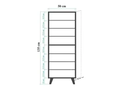 Dmora Sapateira DgranDin, armário de sapatos, armário de entrada multiusos, armário de calçado, 50x38h135 cm, carvalho e multicolorido^ Móvel De Arrumação|Sapateira