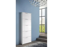Dmora Sapateira Dgratto, Móvel de entrada multiuso com 5 portas sanfonadas, Sapateira moderna, 100% Fabricado na Itália, 67x18h184 cm,^ Móvel De Arrumação|Sapateira