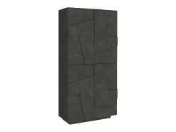 Móvel De Arrumação|Sapateira|Dmora Sapateira Dlerd, Armário multiuso com 4 portas articuladas, Sapateira de entrada, 100% Fabricado na Itália, 81x38h167 cm, Ardósia Cinzento