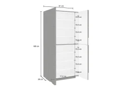 Móvel De Arrumação|Sapateira*Dmora Sapateira Dlerd, Armário multiuso com 4 portas articuladas, Sapateira de entrada, 100% Fabricado na Itália, 81x38h167 cm, brilhante Branco