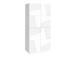Móvel De Arrumação|Sapateira*Dmora Sapateira Dlerd, Armário multiuso com 4 portas articuladas, Sapateira de entrada, 100% Fabricado na Itália, 81x38h167 cm, brilhante Branco