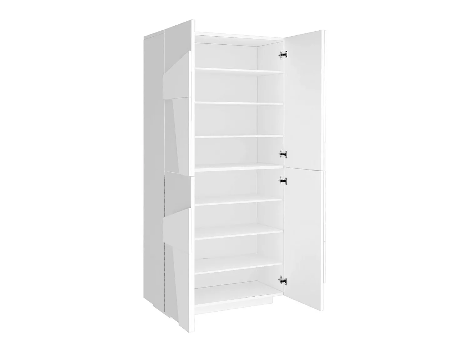 Móvel De Arrumação|Sapateira*Dmora Sapateira Dlerd, Armário multiuso com 4 portas articuladas, Sapateira de entrada, 100% Fabricado na Itália, 81x38h167 cm, brilhante Branco