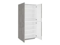 Best Dmora Sapateira Dlerd, Armário multiuso com 4 portas articuladas, Sapateira de entrada, 100% Fabricado na Itália, 81x38h167 cm, Cimento Cinzento