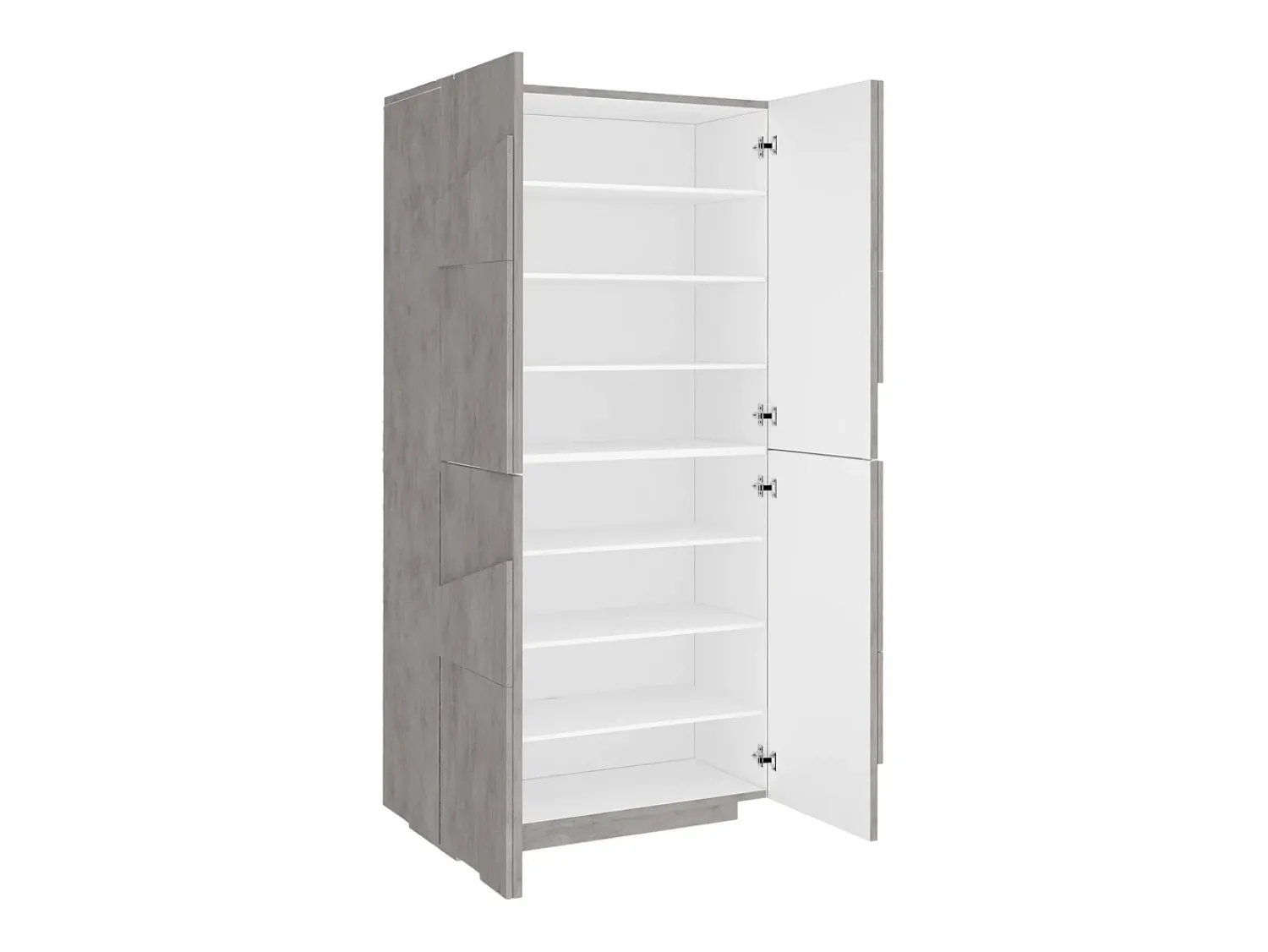 Best Dmora Sapateira Dlerd, Armário multiuso com 4 portas articuladas, Sapateira de entrada, 100% Fabricado na Itália, 81x38h167 cm, Cimento Cinzento