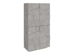 Best Dmora Sapateira Dlerd, Armário multiuso com 4 portas articuladas, Sapateira de entrada, 100% Fabricado na Itália, 81x38h167 cm, Cimento Cinzento