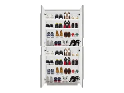 Best Dmora Sapateira Dlerd, Armário multiuso com 4 portas articuladas, Sapateira de entrada, 100% Fabricado na Itália, 81x38h167 cm, Cimento Cinzento