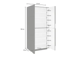 Best Dmora Sapateira Dlerd, Armário multiuso com 4 portas articuladas, Sapateira de entrada, 100% Fabricado na Itália, 81x38h167 cm, Cimento Cinzento