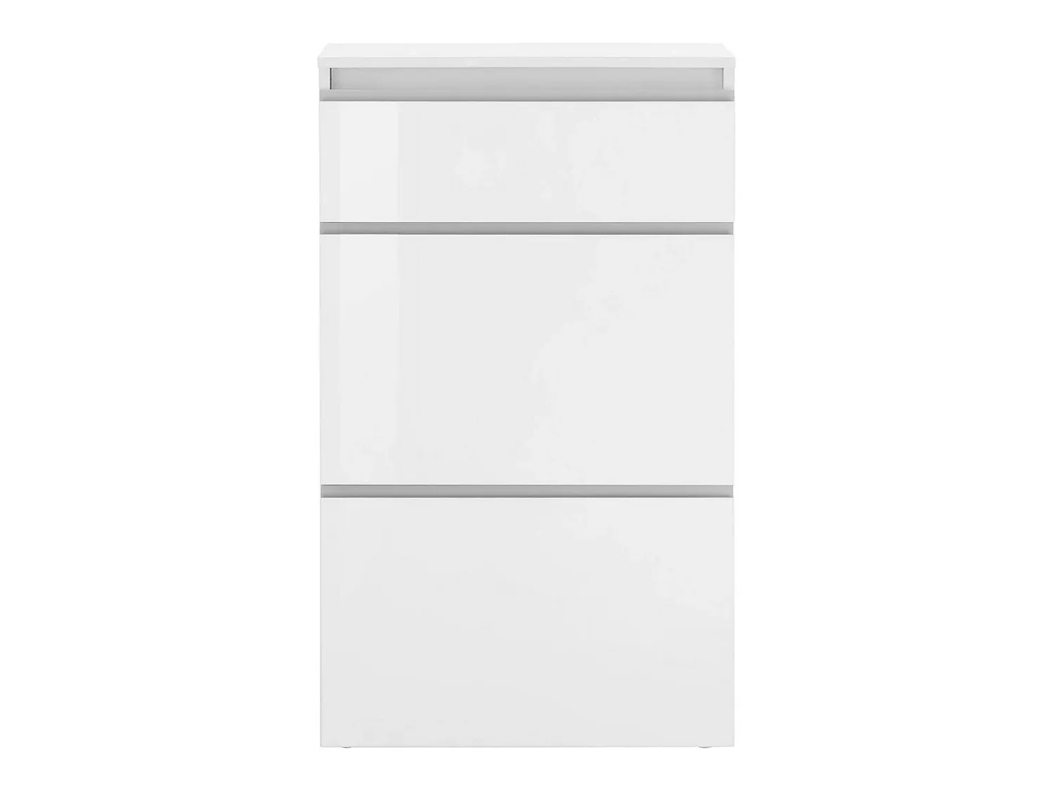 Móvel De Arrumação|Sapateira*Dmora Sapateira Dlogarz, Armário multiuso com 2 portas e 1 porta basculante, Sapateira de entrada, 100% Fabricado na Itália, 60x27h108 cm, brilhante Branco