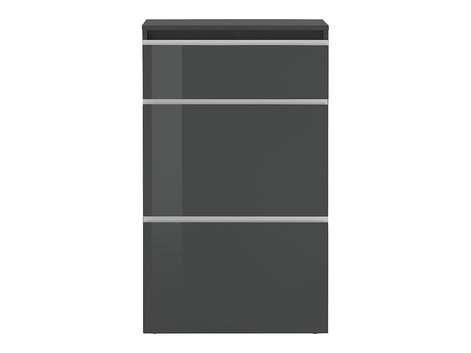 Móvel De Arrumação|Sapateira|Dmora Sapateira Dlogarz, Armário multiuso com 2 portas e 1 porta basculante, Sapateira de entrada, 100% Fabricado na Itália, 60x27h108 cm, Antracite brilhante Preto