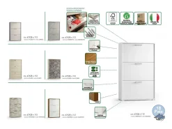 Móvel De Arrumação|Sapateira*Dmora Sapateira Dlos, Móvel de entrada multiuso com 3 portas sanfonadas, Sapateira de dupla profundidade, 100% Fabricado na Itália, 67x28h112 cm, Olmo e estampado Castanho