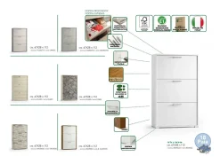Sale Dmora Sapateira Dlos, Móvel de entrada multiuso com 3 portas sanfonadas, Sapateira de dupla profundidade, 100% Fabricado na Itália, 67x28h112 cm, Lariço Castanho
