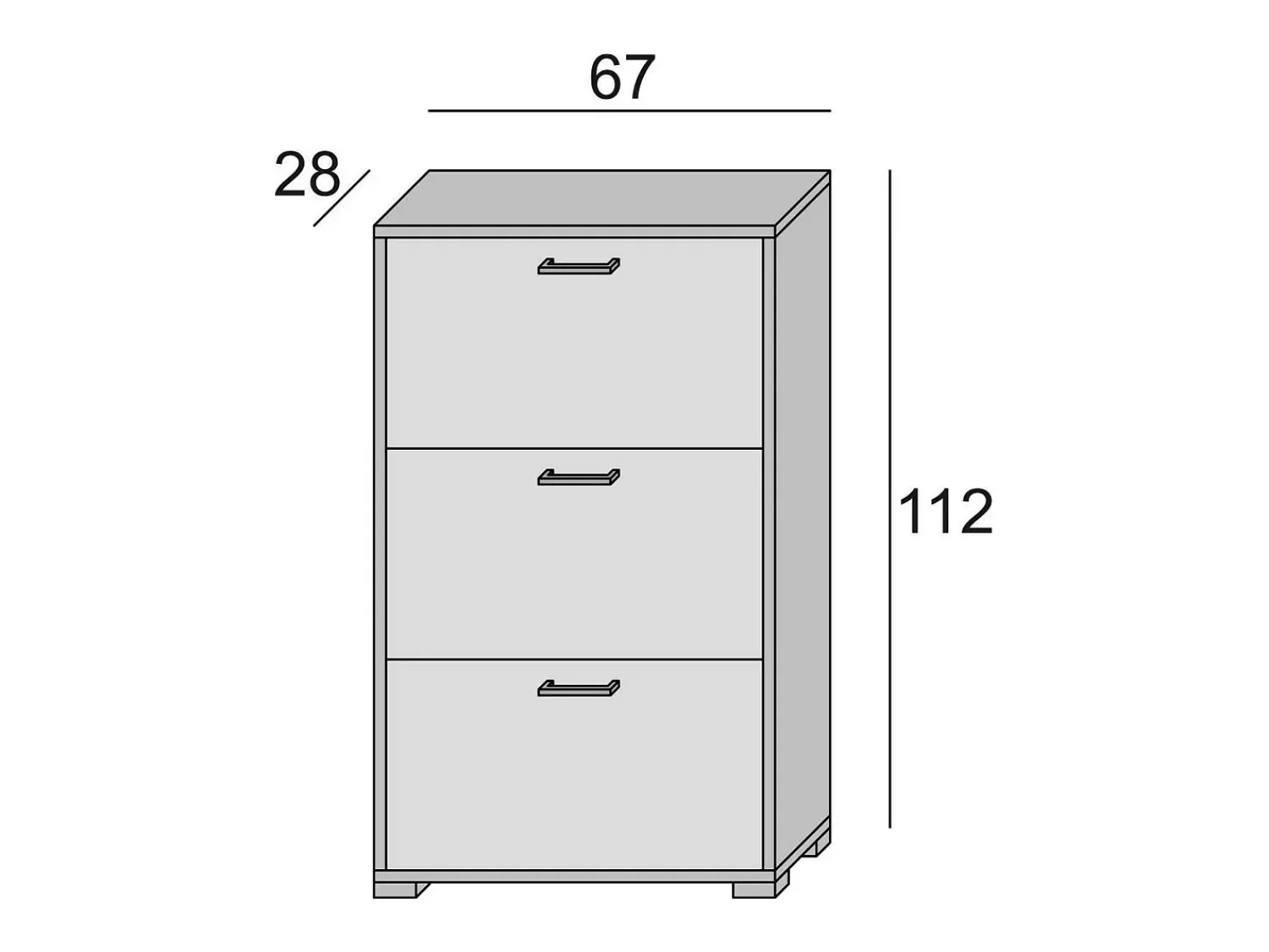 Sale Dmora Sapateira Dlos, Móvel de entrada multiuso com 3 portas sanfonadas, Sapateira de dupla profundidade, 100% Fabricado na Itália, 67x28h112 cm, Lariço Castanho