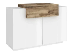 Dmora Sapateira Dlucc, armário multiuso com 2 portas e 1 porta basculante, sapateira de entrada, 100% Fabricado na Itália, 120x45h86 cm, brilhante e bordo^ Móvel De Arrumação|Sapateira