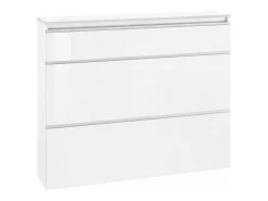 Móvel De Arrumação|Sapateira|Dmora Sapateira Dlukak, Armário multiuso com 2 portas e 1 porta basculante, Sapateira de entrada, 100% Fabricado na Itália, 120x27h108 cm, brilhante Branco