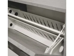 Dmora Sapateira Dmarcat, móvel de entrada multiuso com 4 portas sanfonadas, sapateira de dupla profundidade, 100% Fabricado na Itália, 67x28h147 cm, Cimento^ Móvel De Arrumação|Sapateira