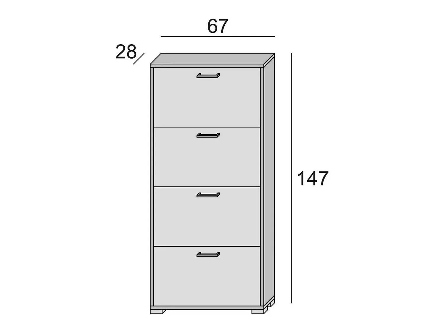 Discount Dmora Sapateira Dmarcat, móvel de entrada multiuso com 4 portas sanfonadas, sapateira de dupla profundidade, 100% Fabricado na Itália, 67x28h147 cm, Olmo Castanho