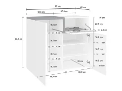 Dmora Sapateira Dmaric, armário multiuso com 2 portas e 1 porta basculante, sapateira de entrada, 100% Fabricado na Itália, 80x40h80 cm, brilhante e ardósia^ Móvel De Arrumação|Sapateira
