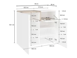 Móvel De Arrumação|Sapateira*Dmora Sapateira Dmaric, armário multiuso com 2 portas e 1 porta basculante, sapateira de entrada, 100% Fabricado na Itália, 80x40h80 cm, brilhante e bordo Branco