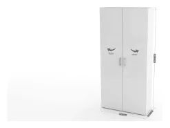 New Dmora Sapateira Dmelus, Armário multiuso com 2 portas e prateleiras internas, Sapateira de entrada, 100% Fabricado na Itália, 91x33h190 cm, brilhante Branco