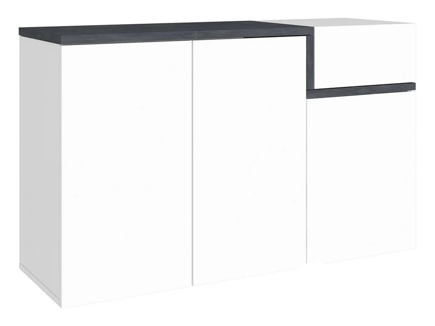 Móvel De Arrumação|Sapateira*Dmora Sapateira Dmessia, armário multiuso com 3 portas e 1 porta sanfonada, sapateira de entrada, 100% Fabricado na Itália, 120x40h80 cm, brilhante e ardósia Branco