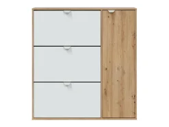 Móvel De Arrumação|Sapateira|Dmora Sapateira Dmodic, sapateira de entrada com 4 portas, guarda-roupa que economiza espaço, 105x24h112 cm, e Carvalho Branco