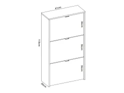 Dmora Sapateira Dmurr, sapateira de entrada que economiza espaço, sapateira com 3 portas dobráveis, 61x25h113 cm,^ Móvel De Arrumação|Sapateira