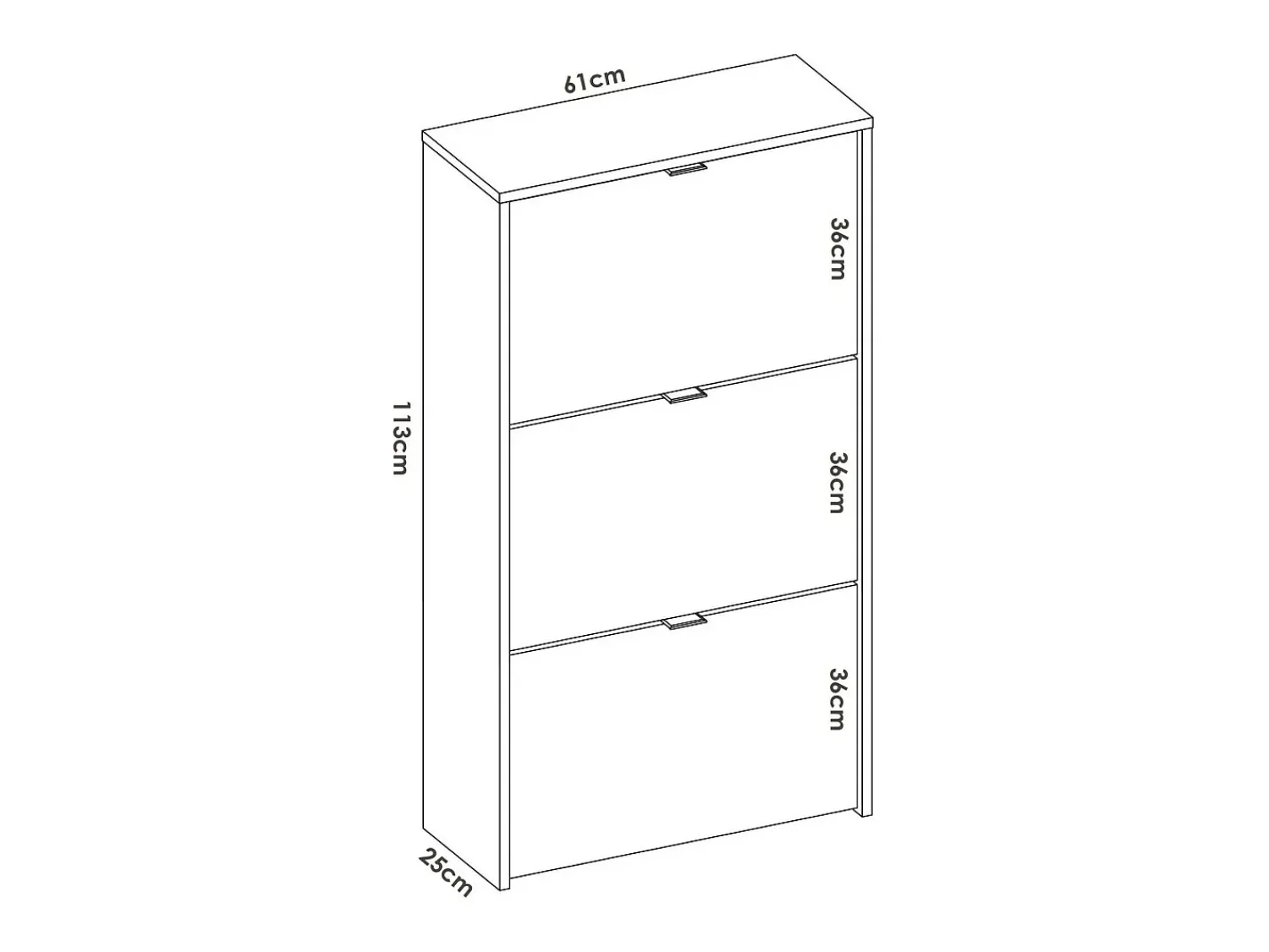 Dmora Sapateira Dmurr, sapateira de entrada que economiza espaço, sapateira com 3 portas dobráveis, 61x25h113 cm,^ Móvel De Arrumação|Sapateira