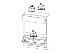 Dmora Sapateira Dtorr, Sapateira, Armário de entrada multiusos, Sapateira, 70x24 h101 cm,^ Móvel De Arrumação|Sapateira