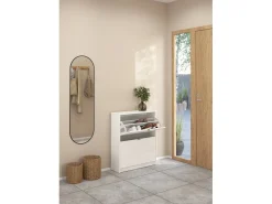 New Dmora Sapateira Dtorris, Sapateira, Armário de entrada multiusos, Sapateira, 70x24 h85 cm, Branco