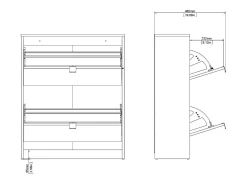 New Dmora Sapateira Dtorris, Sapateira, Armário de entrada multiusos, Sapateira, 70x24 h85 cm, Branco