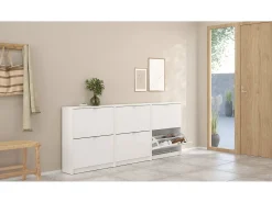 New Dmora Sapateira Dtorris, Sapateira, Armário de entrada multiusos, Sapateira, 70x24 h85 cm, Branco