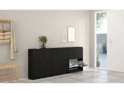 Discount Dmora Sapateira Dtorris, Sapateira, Armário de entrada multiusos, Sapateira, 70x24 h85 cm, Preto