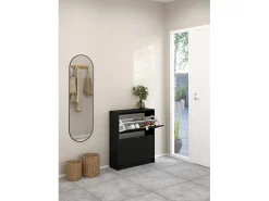 Discount Dmora Sapateira Dtorris, Sapateira, Armário de entrada multiusos, Sapateira, 70x24 h85 cm, Preto