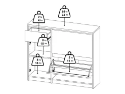 Dmora Sapateira Dtrainin, Sapateira, Armário de entrada multiusos, Sapateira, 109x32 h93 cm,^ Móvel De Arrumação|Sapateira